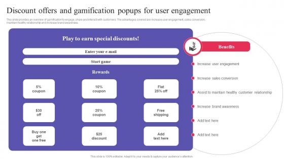 Discount Offers And Gamification Popups Digital Promotional Campaign Pictures Pdf