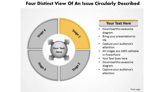 Distinct View Of An Issue Circularly Described Diagram PowerPoint Templates