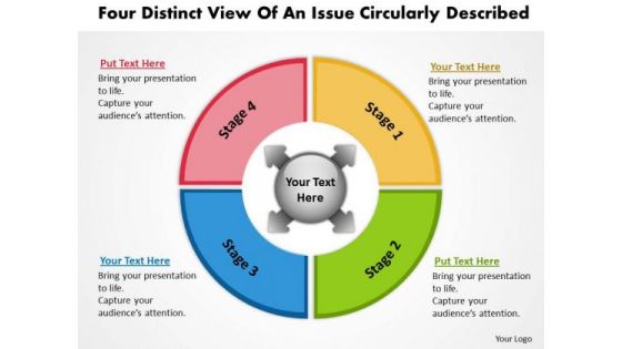 Distinct View Of An Issue Circularly Described Flow Chart PowerPoint Templates