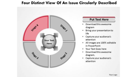 Distinct View Of An Issue Circularly Described Flow Process PowerPoint Templates