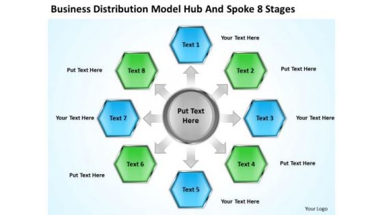 Distribution Model Hub And Spoke 8 Stages Ppt Business Plan Template PowerPoint Slides