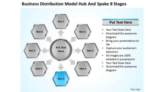 Distribution Model Hub And Spoke 8 Stages Ppt Setting Up Business Plan PowerPoint Slides