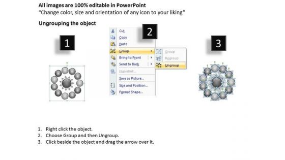 Diverging 11 Factors Round Manner Ppt Circular Motion Process PowerPoint Slides