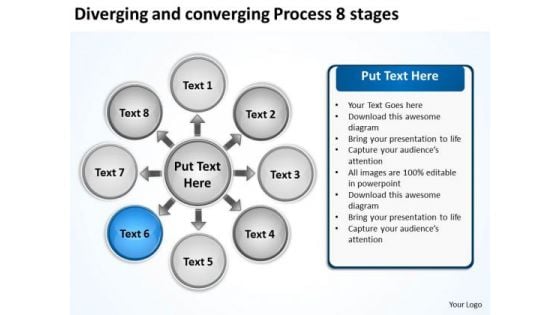 Diverging And Converging Process 8 Stages Circular Chart PowerPoint Templates