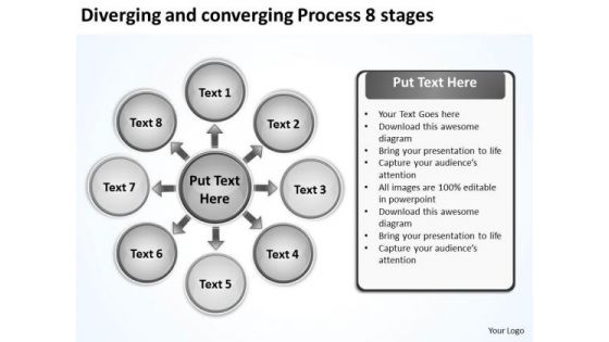 Diverging And Converging Process 8 Stages Circular Flow Arrow Diagram PowerPoint Slides