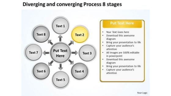 Diverging And Converging Process 8 Stages Circular Network PowerPoint Templates