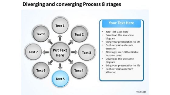 Diverging And Converging Process 8 Stages Circular PowerPoint Templates