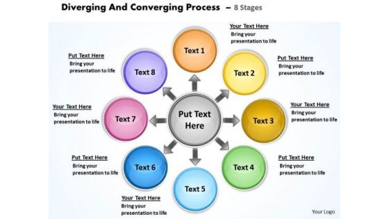 Diverging And Converging Process 8 Stages Cycle Diagram PowerPoint Slides