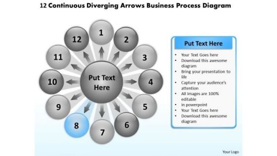 Diverging Arrows Business Process Diagram Relative Cycle PowerPoint Templates