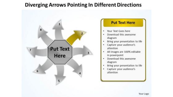 Diverging Arrows Pointing Different Directions Charts And Diagrams PowerPoint Templates