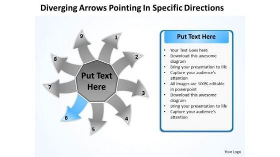 Diverging Arrows Pointing Specific Directions Circular Cycle Process PowerPoint Slides