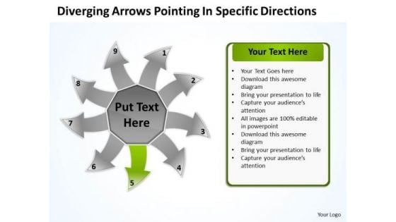 Diverging Arrows Pointing Specific Directions Ppt Cycle Process PowerPoint Slide