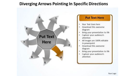 Diverging Arrows Pointing Specific Directions Ppt Cycle Process PowerPoint Slides