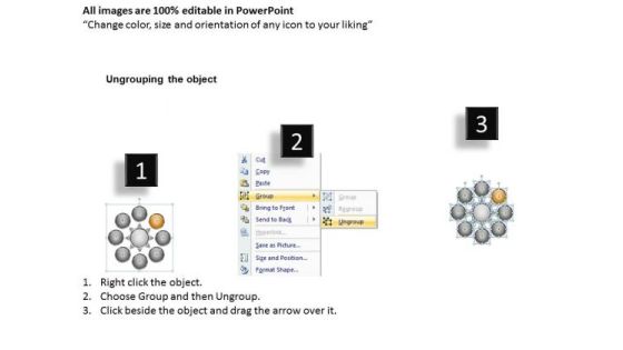 Diverging Components A Circular Process Layout Network PowerPoint Templates Slide02