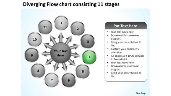 Diverging Flow Chart Consisting 11 Stages Business Cycle Layout PowerPoint Templates Diverging Flow Chart Consisting 11 Stages Business Cycle Layout PowerPoint Templates