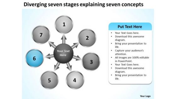Diverging Seven Stages Explaining Concepts Target Diagram PowerPoint Templates Diverging Seven Stages Explaining Concepts Target Diagram PowerPoint Templates