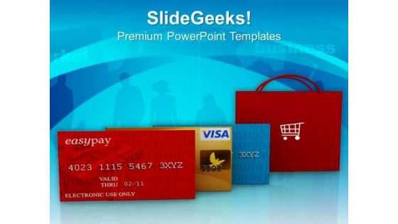 Do The Shopping With Credit Cards PowerPoint Templates Ppt Backgrounds For Slides 0413