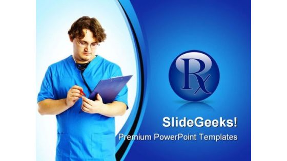 Doctor With Reports Medical PowerPoint Themes And PowerPoint Slides 0811