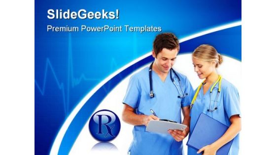 Doctors Disscuss Reports Medical PowerPoint Themes And PowerPoint Slides 0411