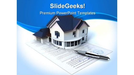 Documents On The House Real Estate PowerPoint Themes And PowerPoint Slides 0411