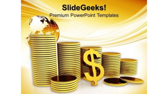 Dollar And Bar Graph Metaphor PowerPoint Templates And PowerPoint Themes 1012