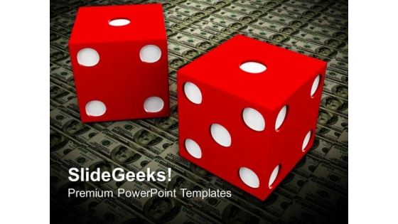 Dollar And Red Dice Business PowerPoint Templates And PowerPoint Themes 1012