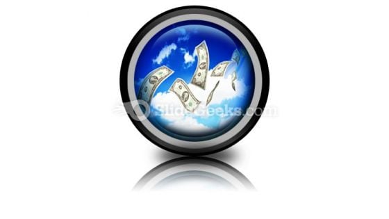 Dollar Bills Fly In Flocks PowerPoint Icon Cc