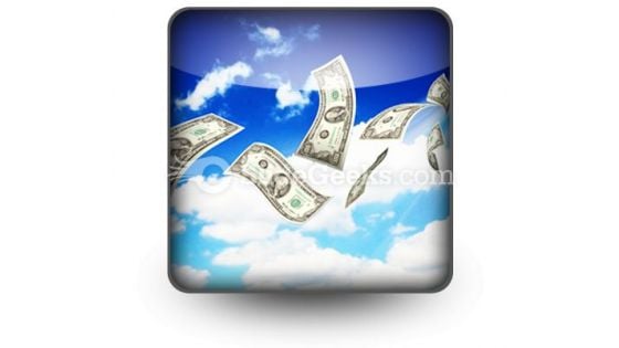 Dollar Bills Fly In Flocks PowerPoint Icon S