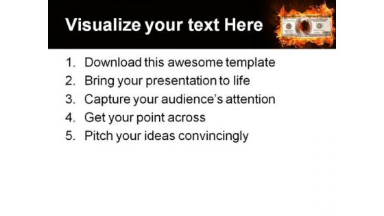 Dollar Burning Money PowerPoint Themes And PowerPoint Slides 0411