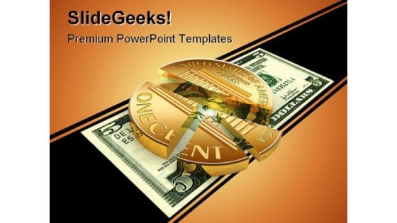 Dollar Chart Money PowerPoint Template 0610