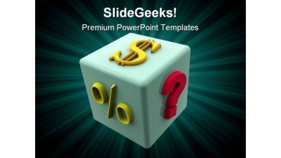 Dollar Dice Metaphor PowerPoint Themes And PowerPoint Slides 0211