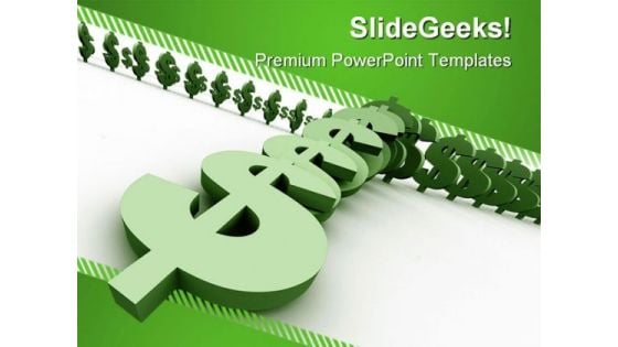 Dollar Domino Finance PowerPoint Templates And PowerPoint Backgrounds 0211