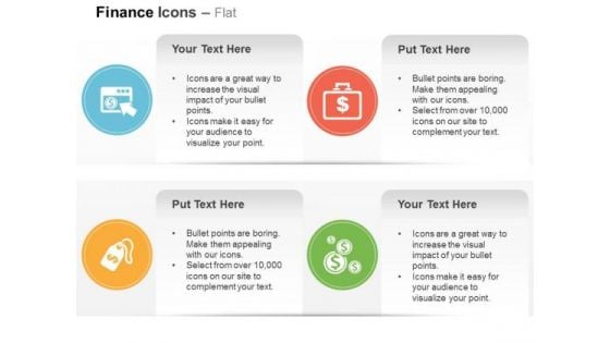 Dollar Floppy Tag Suitcase Coins Ppt Slides Graphics