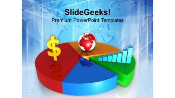 Dollar Fluctuation Glabaly With Pie Chart PowerPoint Templates Ppt Backgrounds For Slides 0313