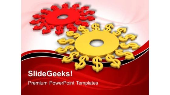 Dollar Gearwheels Teamwork PowerPoint Templates And PowerPoint Themes 0512