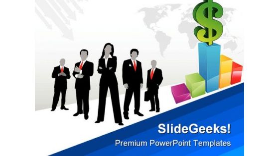 Dollar Growth Abstract Business PowerPoint Template 1010