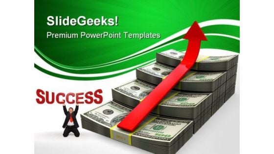 Dollar Ladder With Arrow Success PowerPoint Templates And PowerPoint Backgrounds 0411