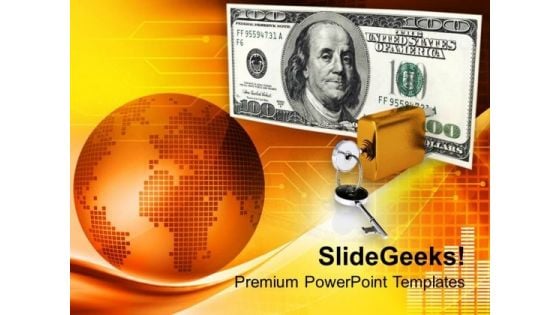 Dollar Locked Finance Security PowerPoint Templates Ppt Backgrounds For Slides 1112