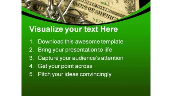 Dollar Notes In Chains Money PowerPoint Themes And PowerPoint Slides 0811