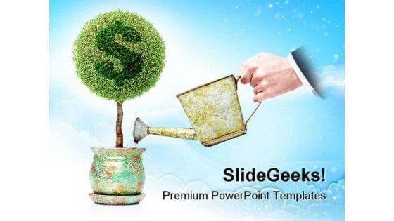 Dollar Plant Business PowerPoint Background And Template 1210