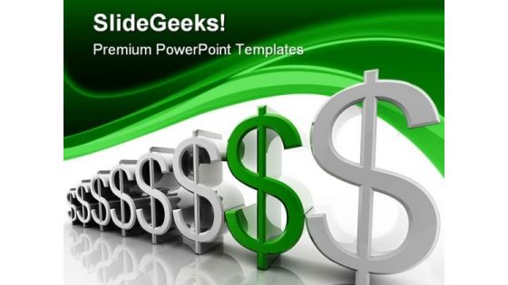 Dollar Rises Money PowerPoint Themes And PowerPoint Slides 0411