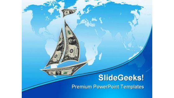 Dollar Ship Money PowerPoint Template 1110