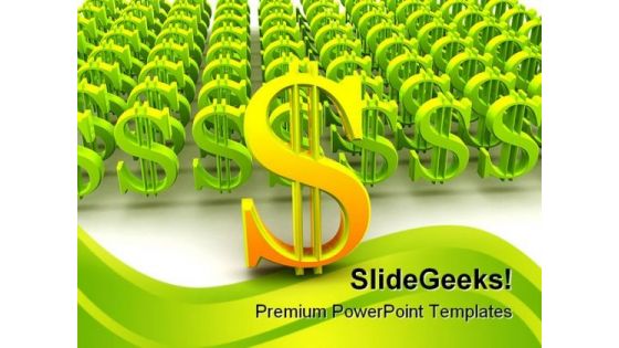 Dollar Sign Finance PowerPoint Background And Template 1210