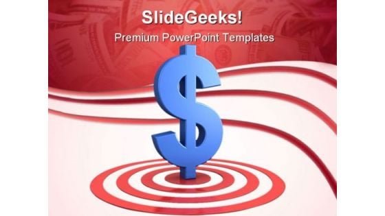 Dollar Sign On Target Business PowerPoint Themes And PowerPoint Slides 0411