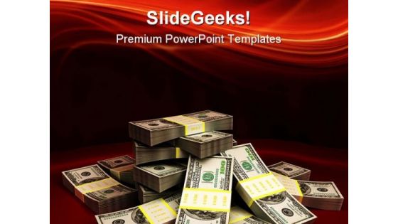 Dollar Stack Money PowerPoint Template 1110