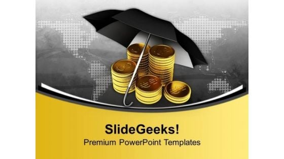 Dollar With Umbrella Success Business PowerPoint Templates Ppt Backgrounds For Slides 0213