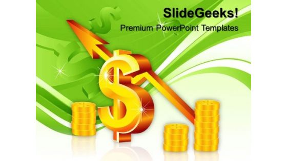 Dollar With Up Arrow Success PowerPoint Templates And PowerPoint Themes 0512