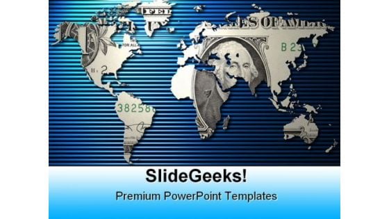 Dollar World Money PowerPoint Template 1010