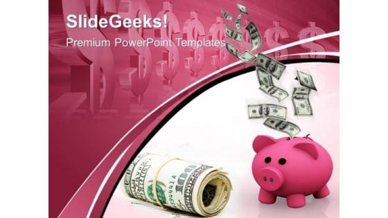 Dollars Falling In A Piggy Bank Finance PowerPoint Templates And PowerPoint Themes 1012 Dollars Falling In A Piggy Bank Finance PowerPoint Templates And PowerPoint Themes 1012