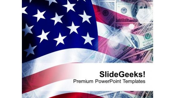 Dollars Flag Background American PowerPoint Templates Ppt Backgrounds For Slides 0113